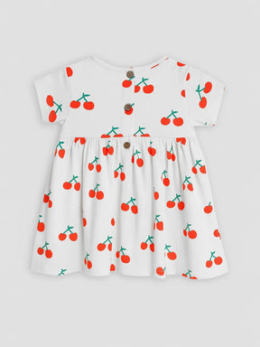 Happy Cherry Cotton A-Line Dress