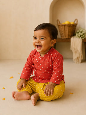 Printed Wrap Kurta Dhoti Set
