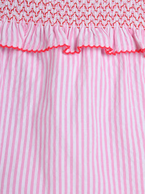 Strawberry Striped Frilly Cotton Top
