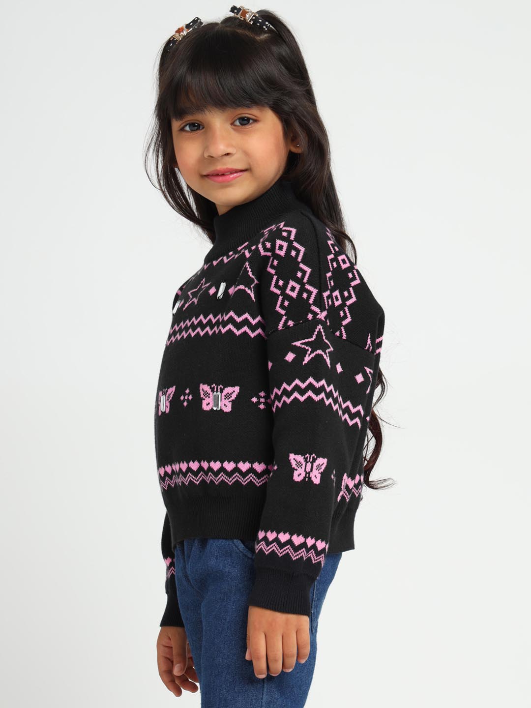 High Neck Cotton Sweater
