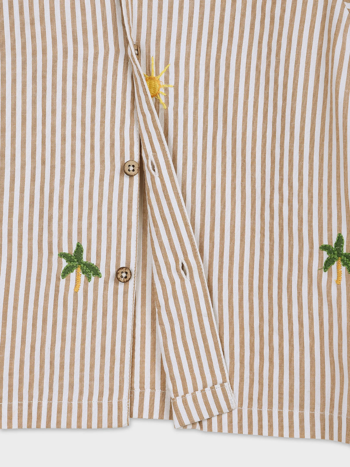 Striper Embroidered Shirt