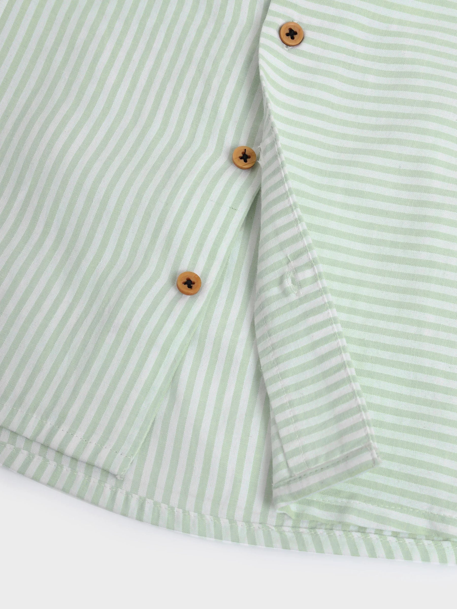 Mint Striped Shirt & Shorts Co-Ord Set
