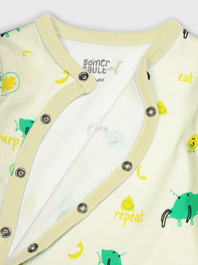 Burp Sleep Repeat Footed Cotton Sleepsuit