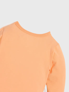 Orange Printed Bodysuit