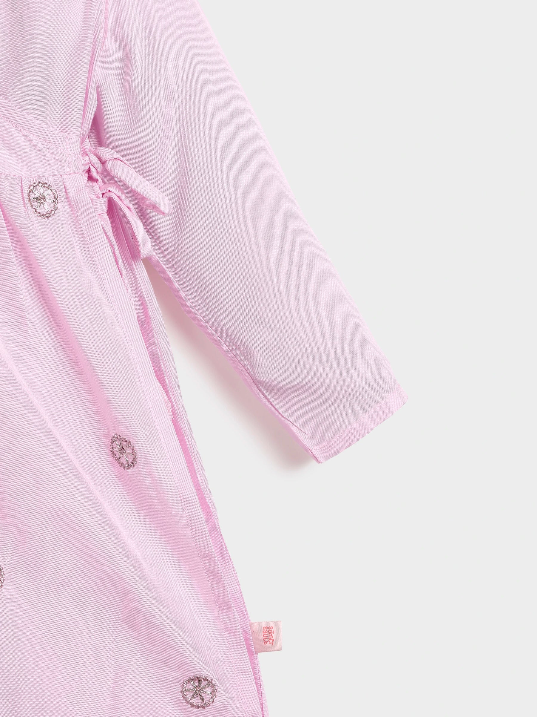 Tassel Twirl Pink Angrakha & Petal Pant Set