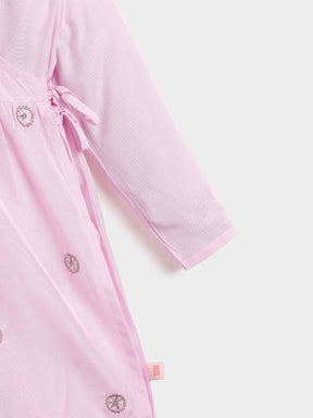 Tassel Twirl Pink Angrakha & Petal Pant Set