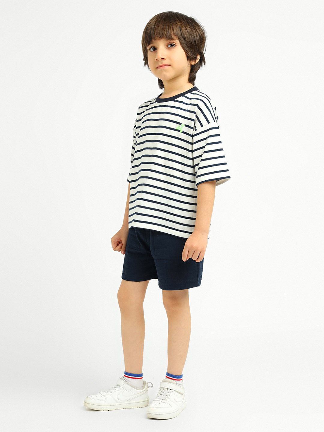 Deep Sea Striped Cotton T-Shirt and Shorts Set