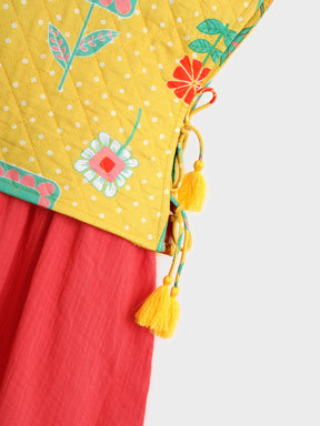 Quilted Overlay Strap Dress