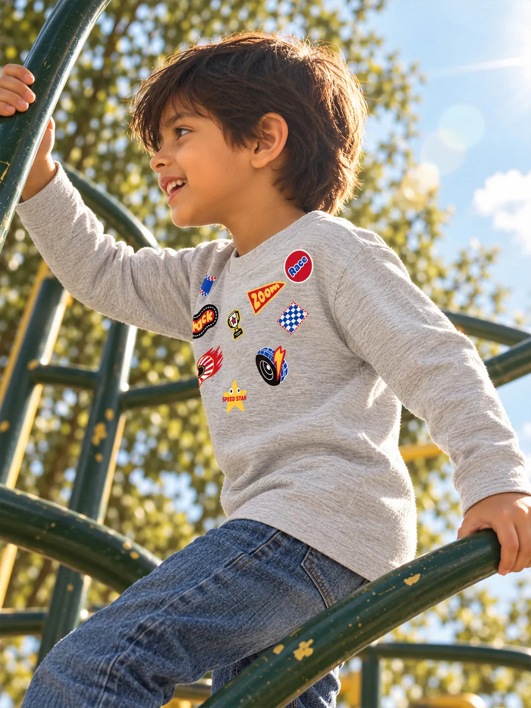 Printed Badge Cotton T-Shirt