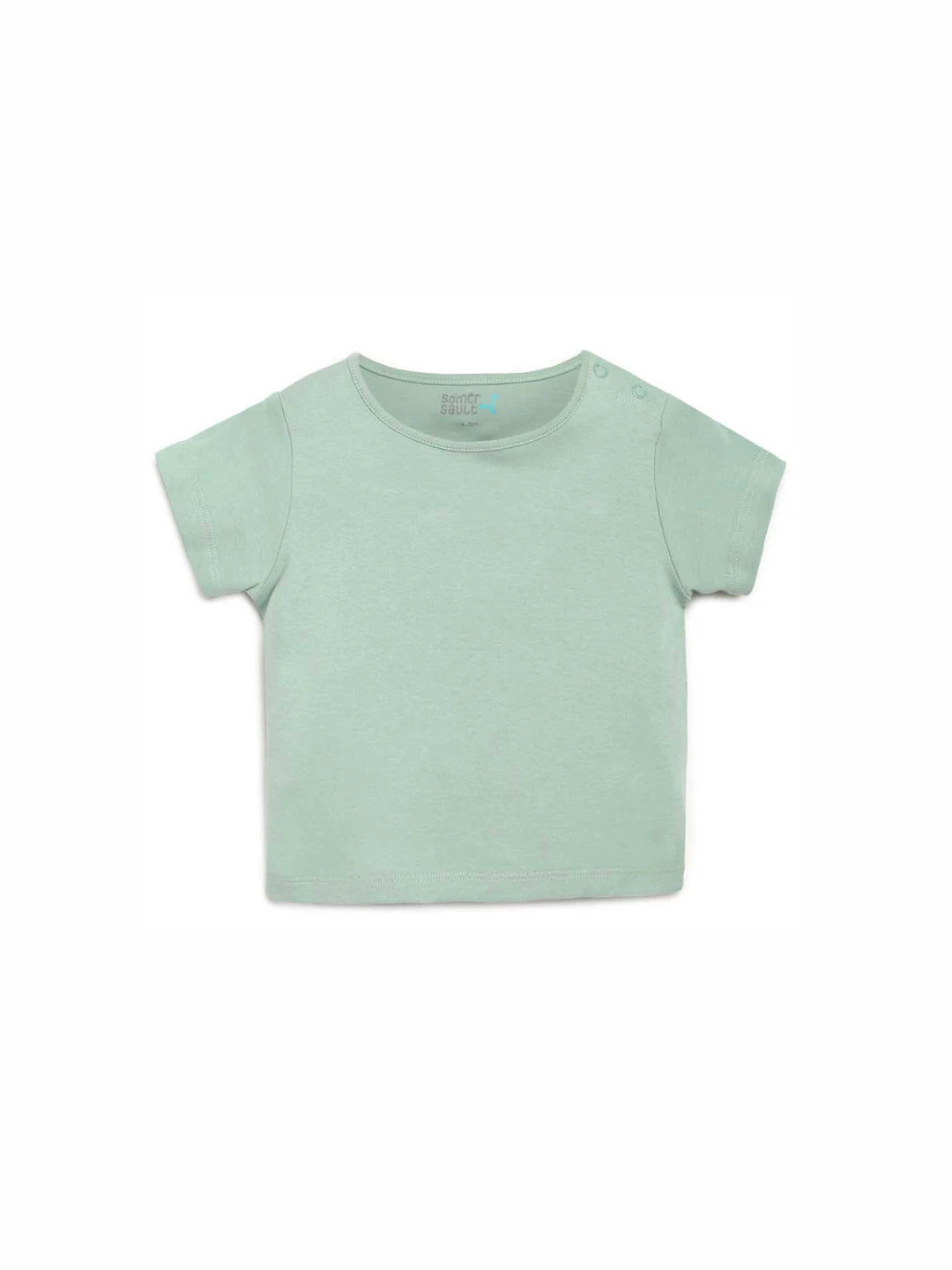 Pink Natural Dungaree With Green Tee