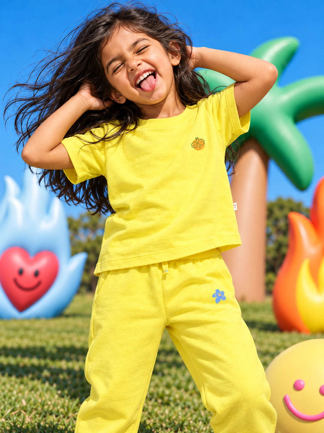 Playful Yellow T-Shirt & Jogger Set