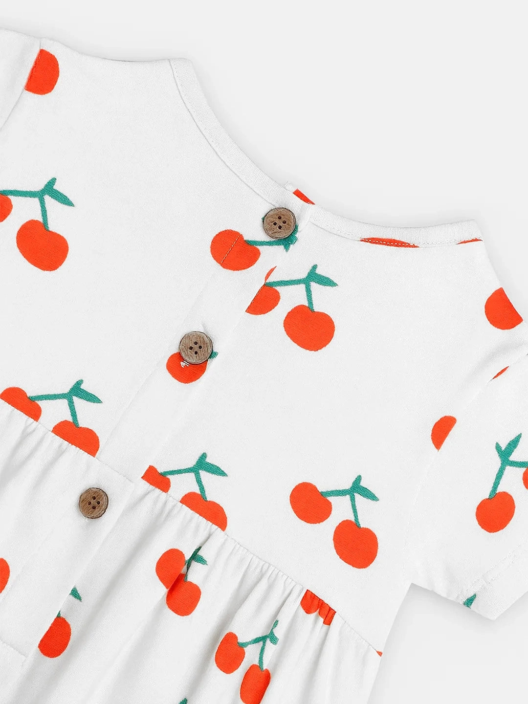 Happy Cherry Cotton A-Line Dress
