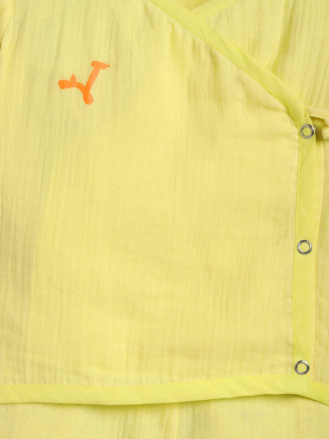 Yellow Wrap Around Cotton Jhabla Set