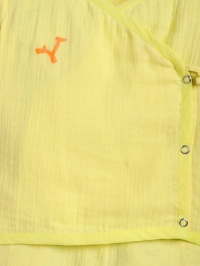 Yellow Wrap Around Cotton Jhabla Set