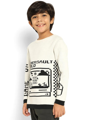Somersault World Printed Cotton Pullover Sweater