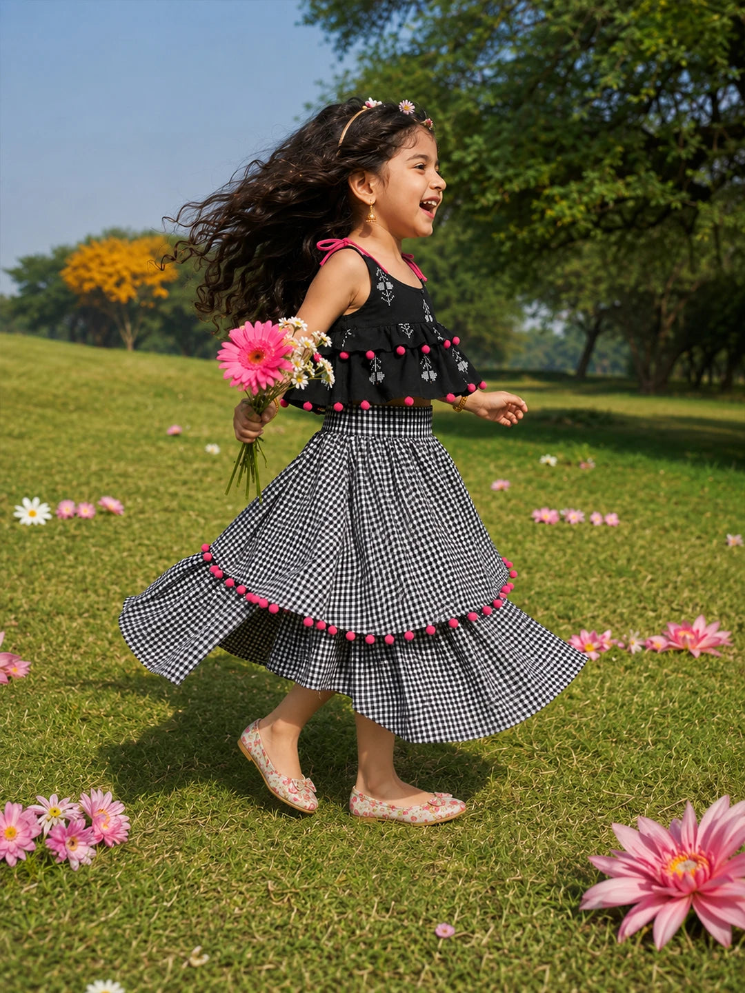 Pom-Pom Top Skirt Set