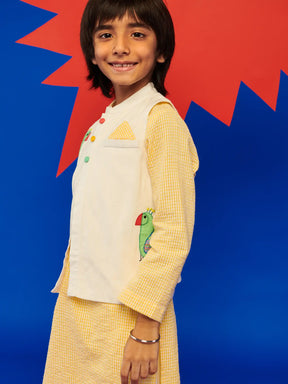 Waffle Kurta With Mitthu Jacket Set Somersault