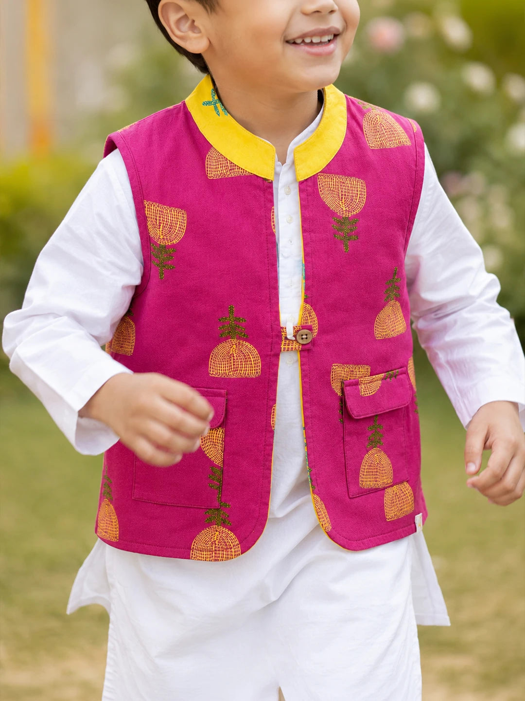 Printed Reversible Nehru Jacket