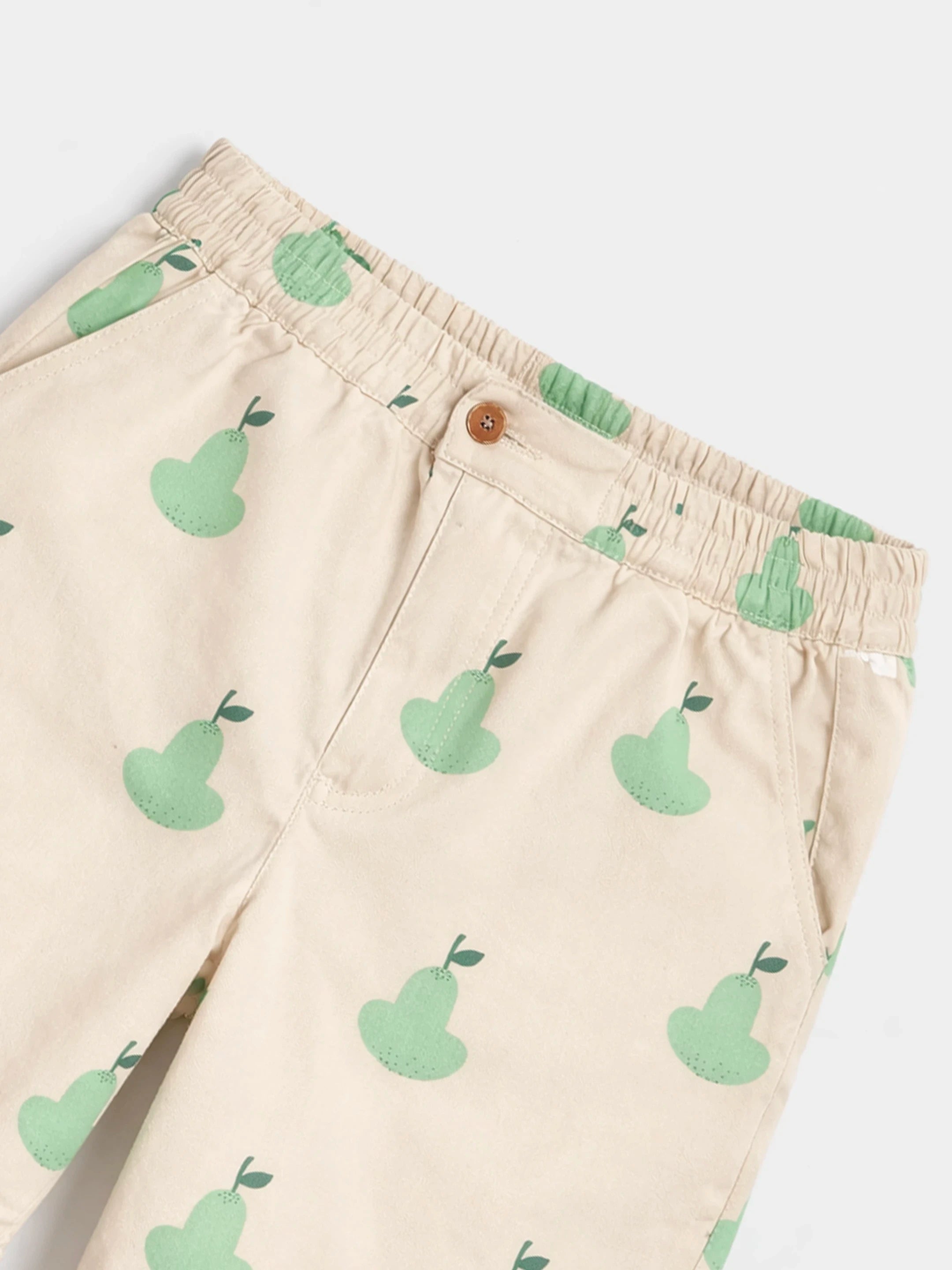 Mint Frill Collar Top & Pear Print Shorts Co-ord Set