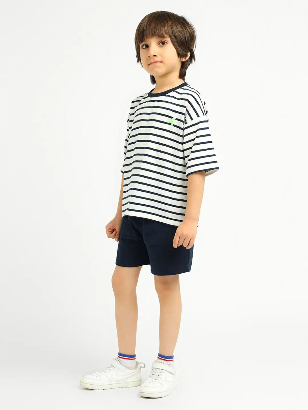 Deep Sea Striped Cotton T-Shirt and Shorts Set