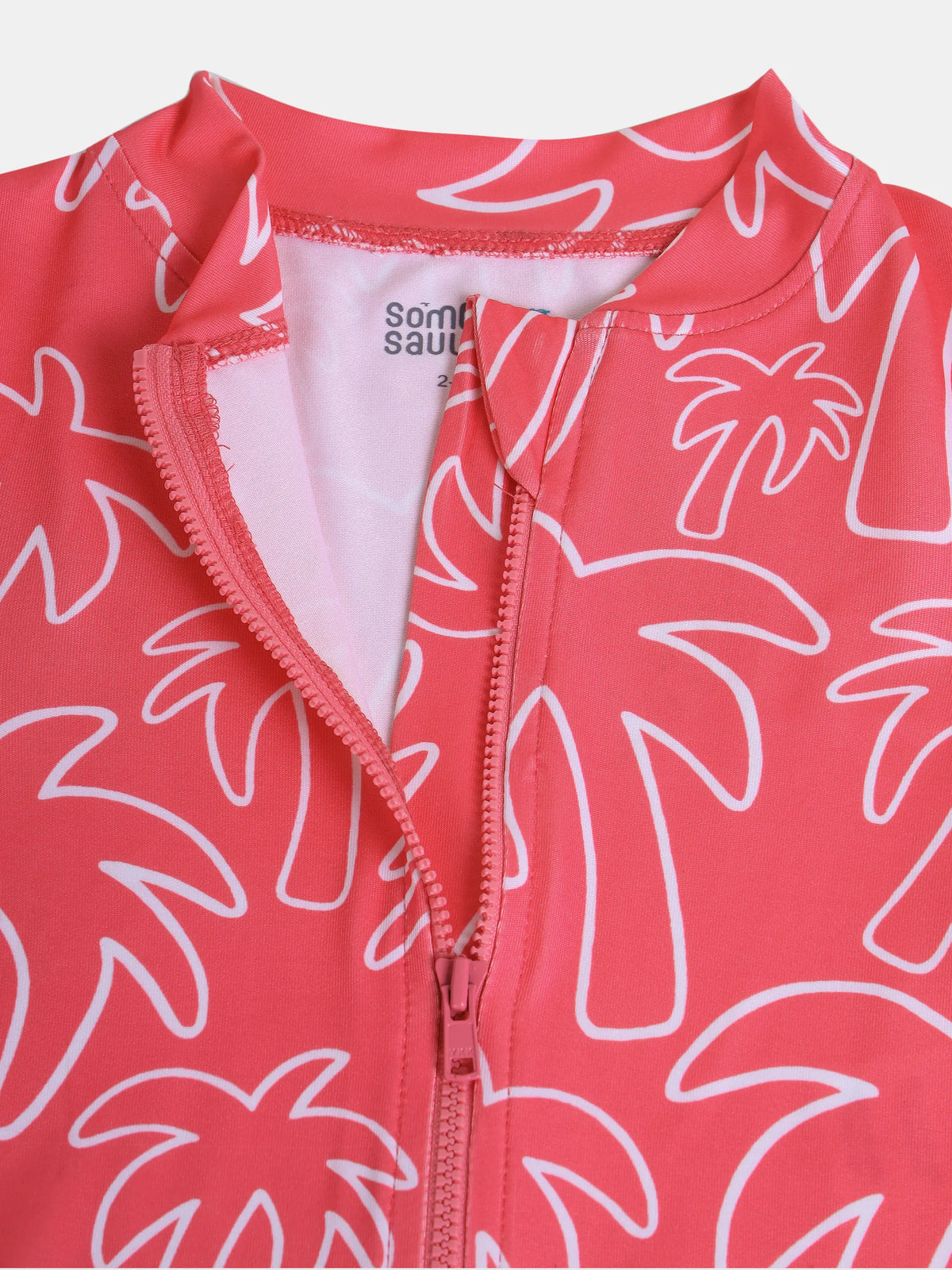 Tropical Palm Zip Swimsuit