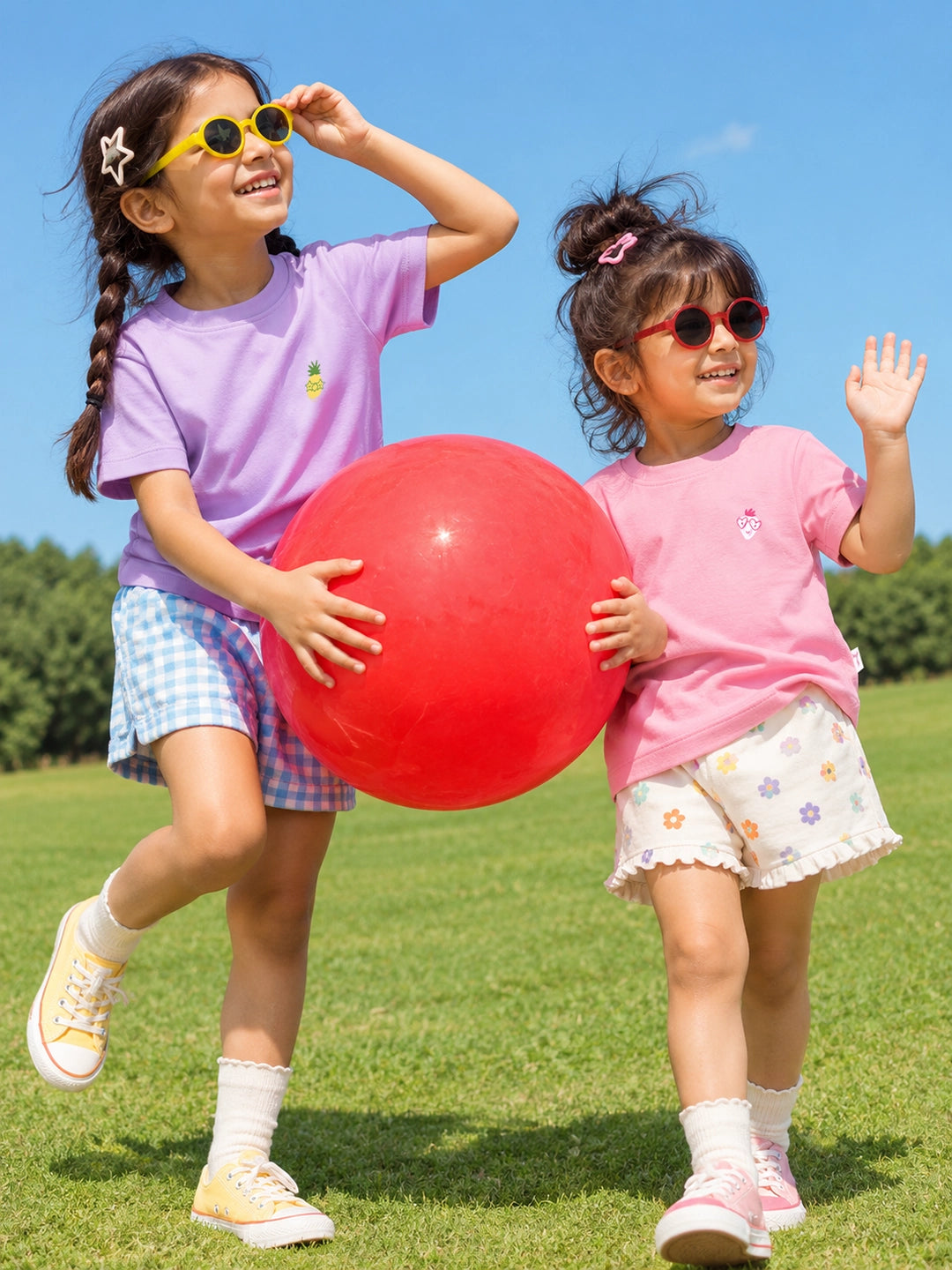 Pack of 2 Half Sleeves Girl's T-Shirts