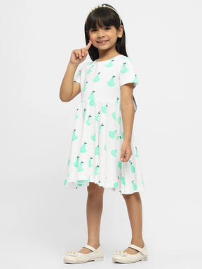 Pear Goodness Cotton A-Line Dress
