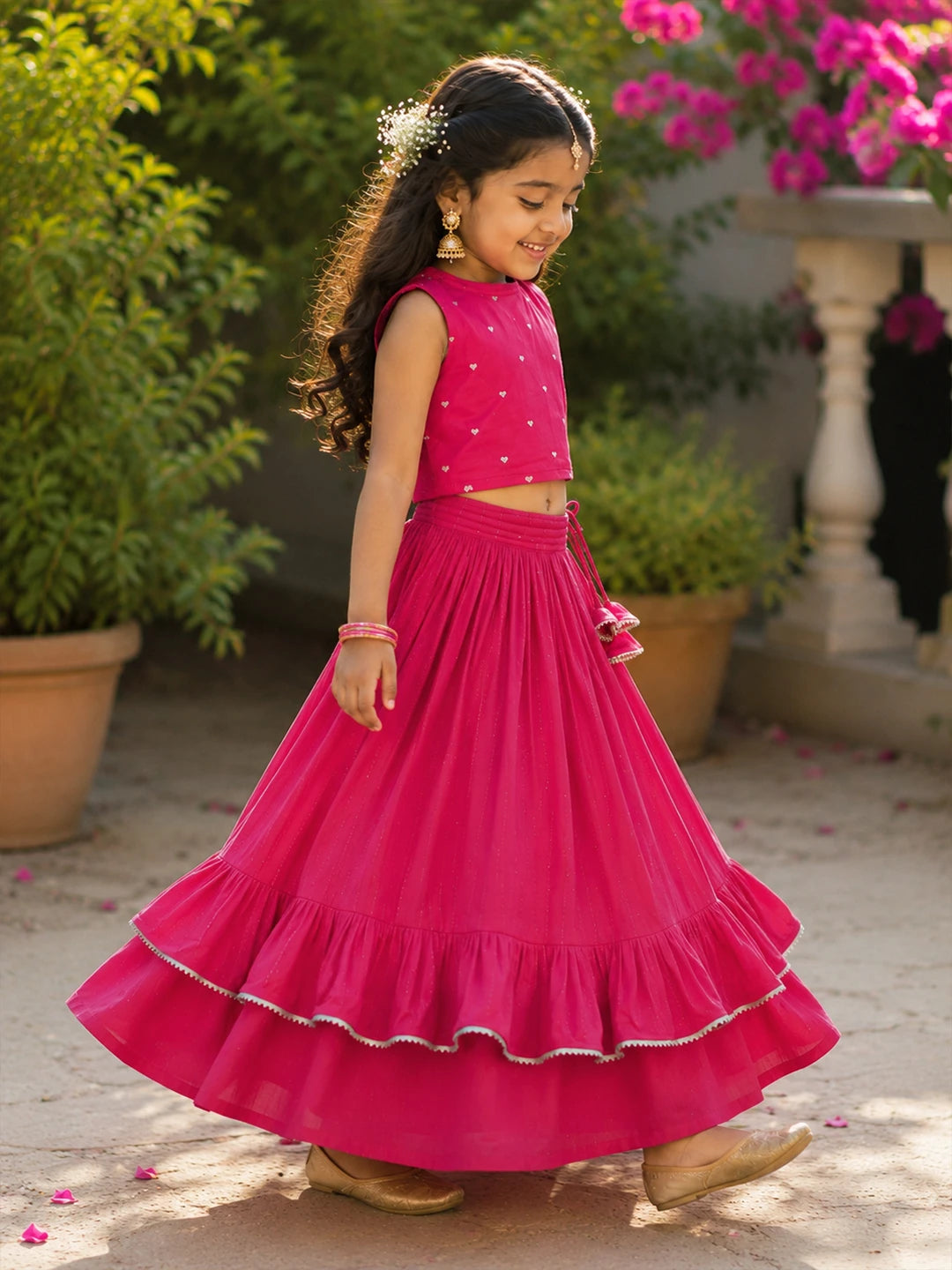 Embroidered Rayon Top Skirt Set