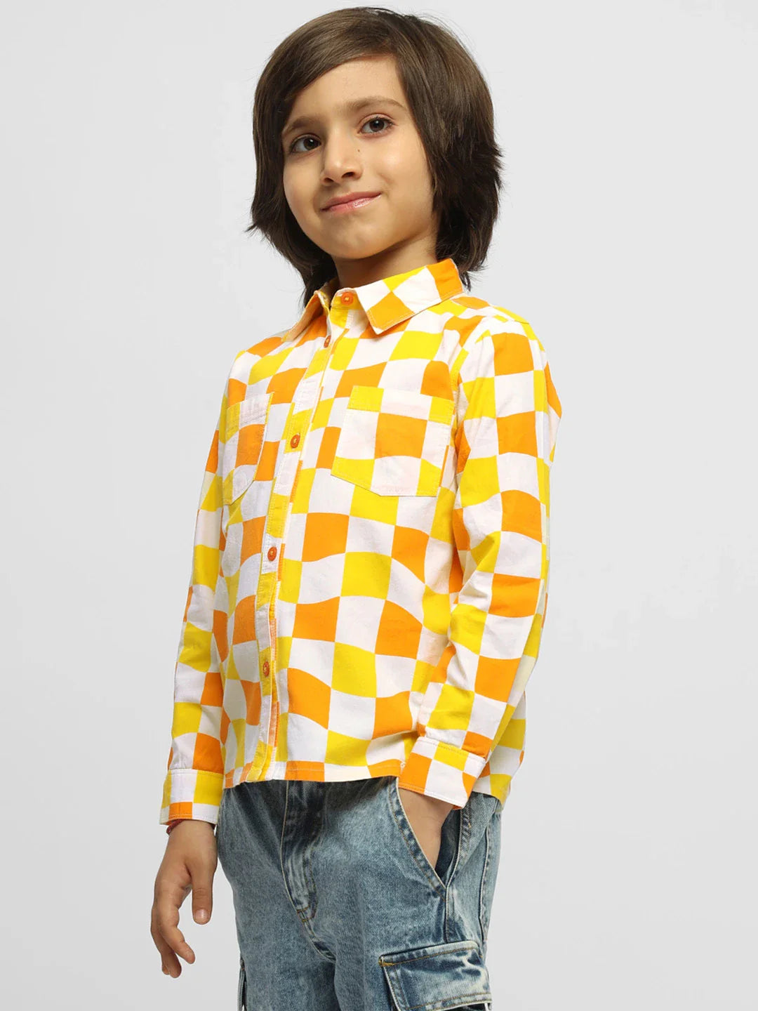 Citrus Checked Cotton Shirt