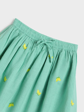 Lemon Print Peplum Top & Mint Skirt Co-ord Set