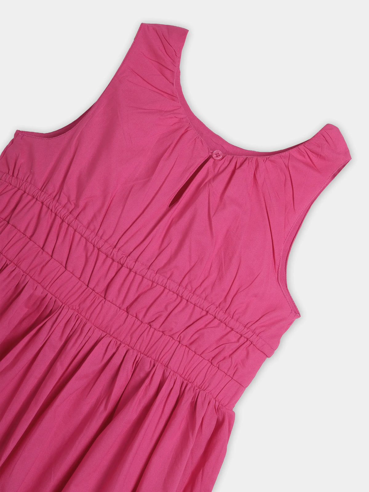 Girls’ Pink Embroidered Sleeveless Dress