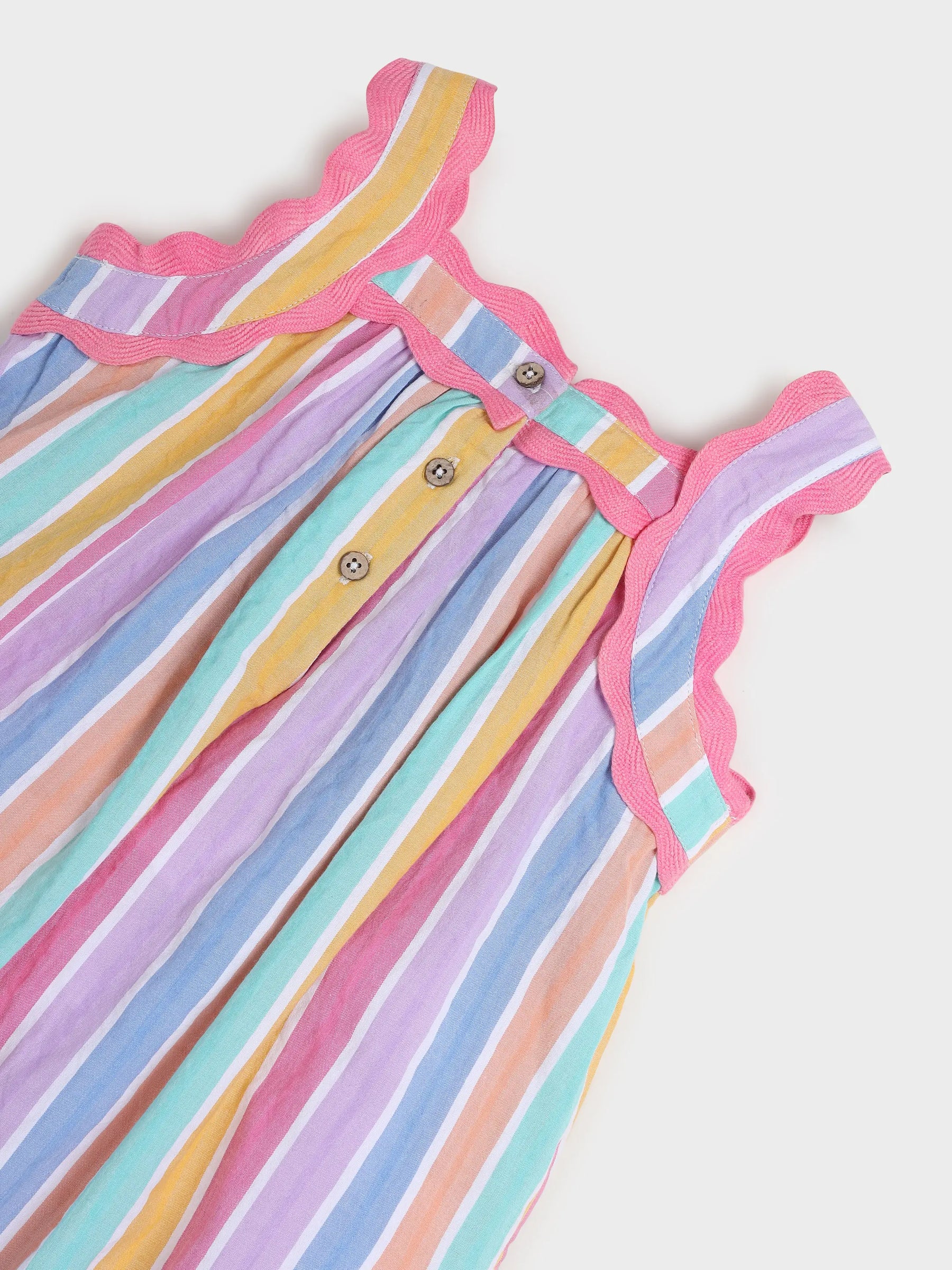 Girls Rainbow Strips Dress