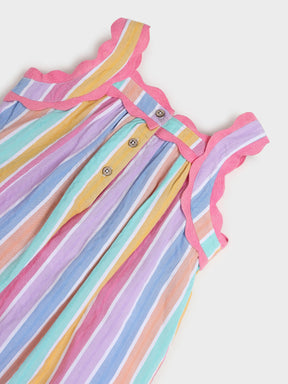 Girls Rainbow Strips Dress