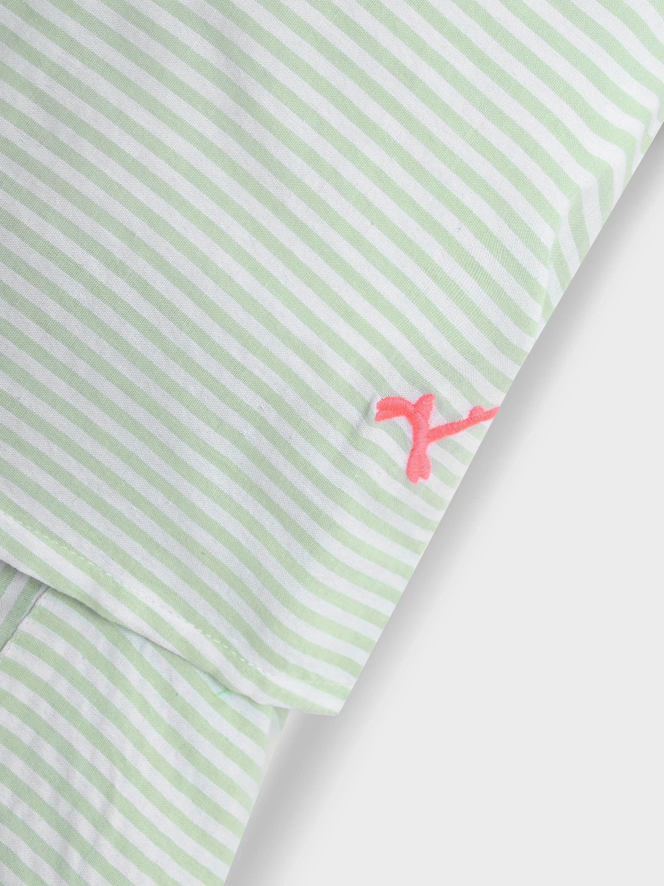 Mint Striped Shirt & Shorts Set