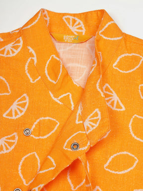 Tangy Twist Wrap Around Cotton Jhabla Set