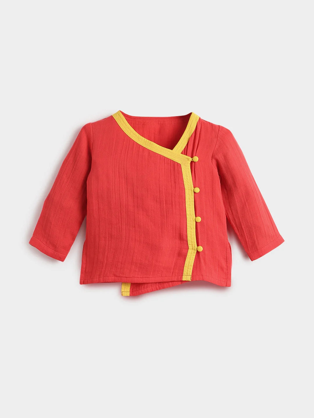 Red Hibiscus Kurta Set- Newborn