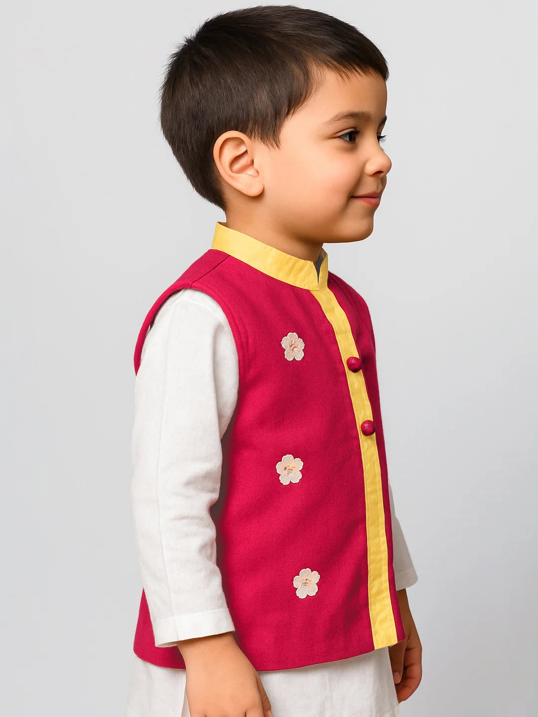 Red Orchid Nehru Jacket