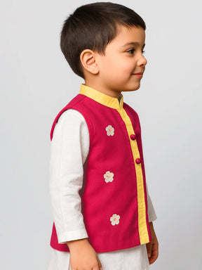 Red Orchid Nehru Jacket