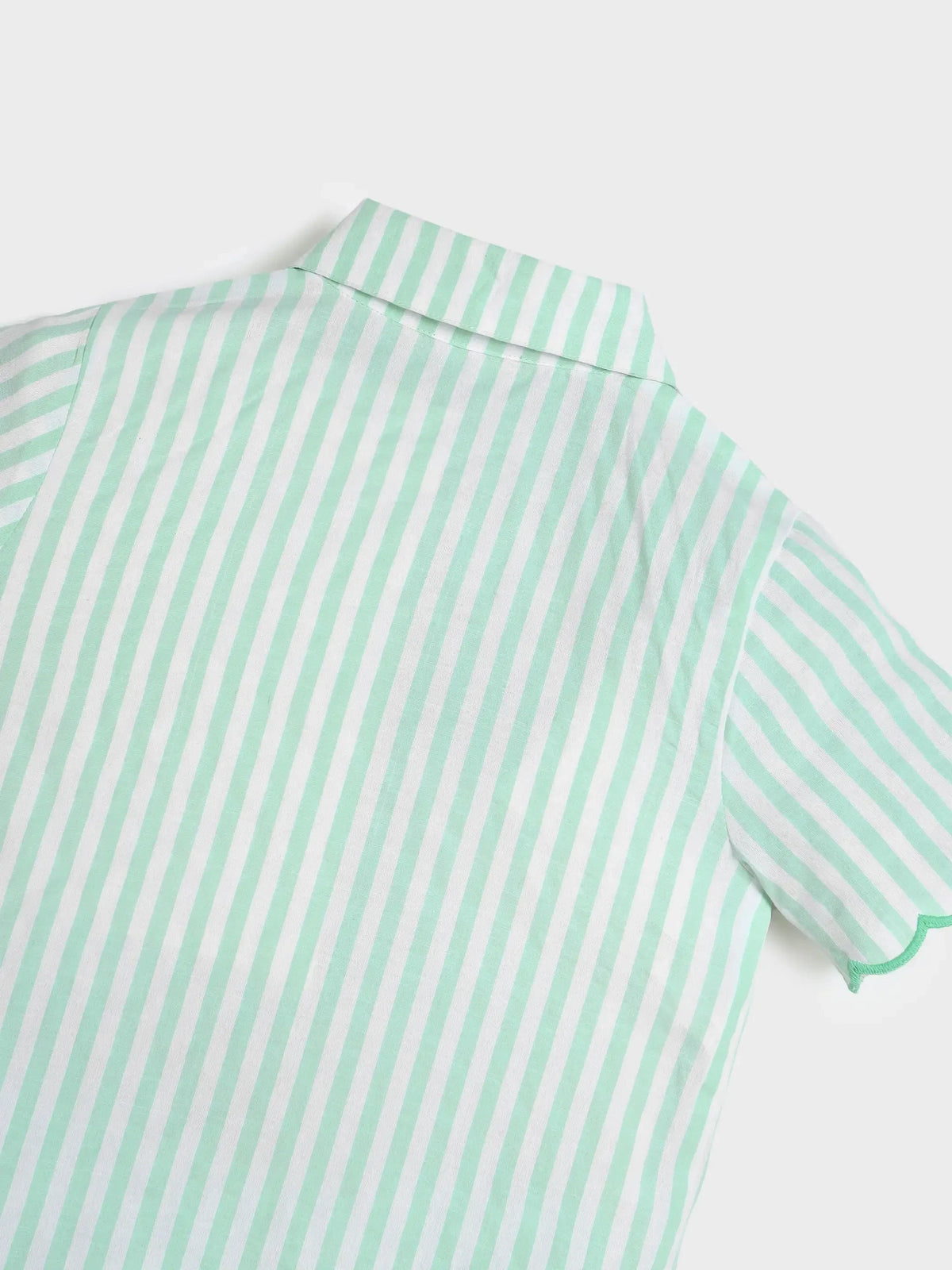 Striper Scallop Hem Shirt