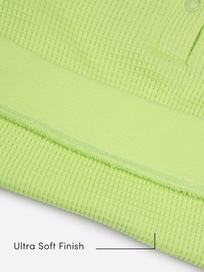 Waffle Knit Cotton Sweatshirt & Joggers Set