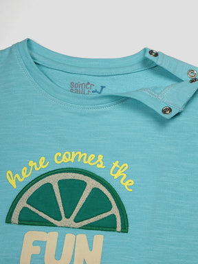 Zesty Fun Embroidered Cotton Romper