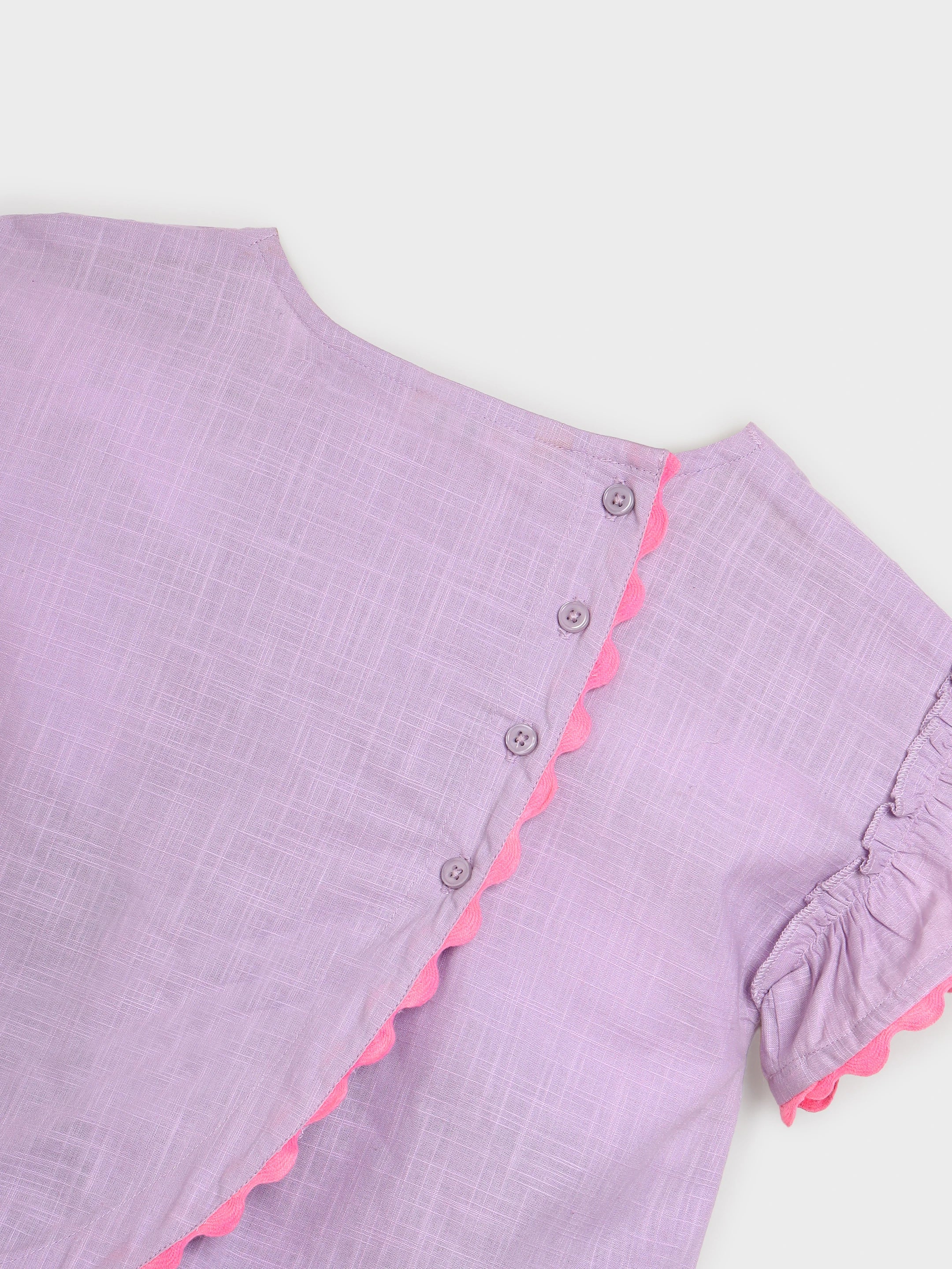 Lavender Breeze Scallop Asymmetrical Top