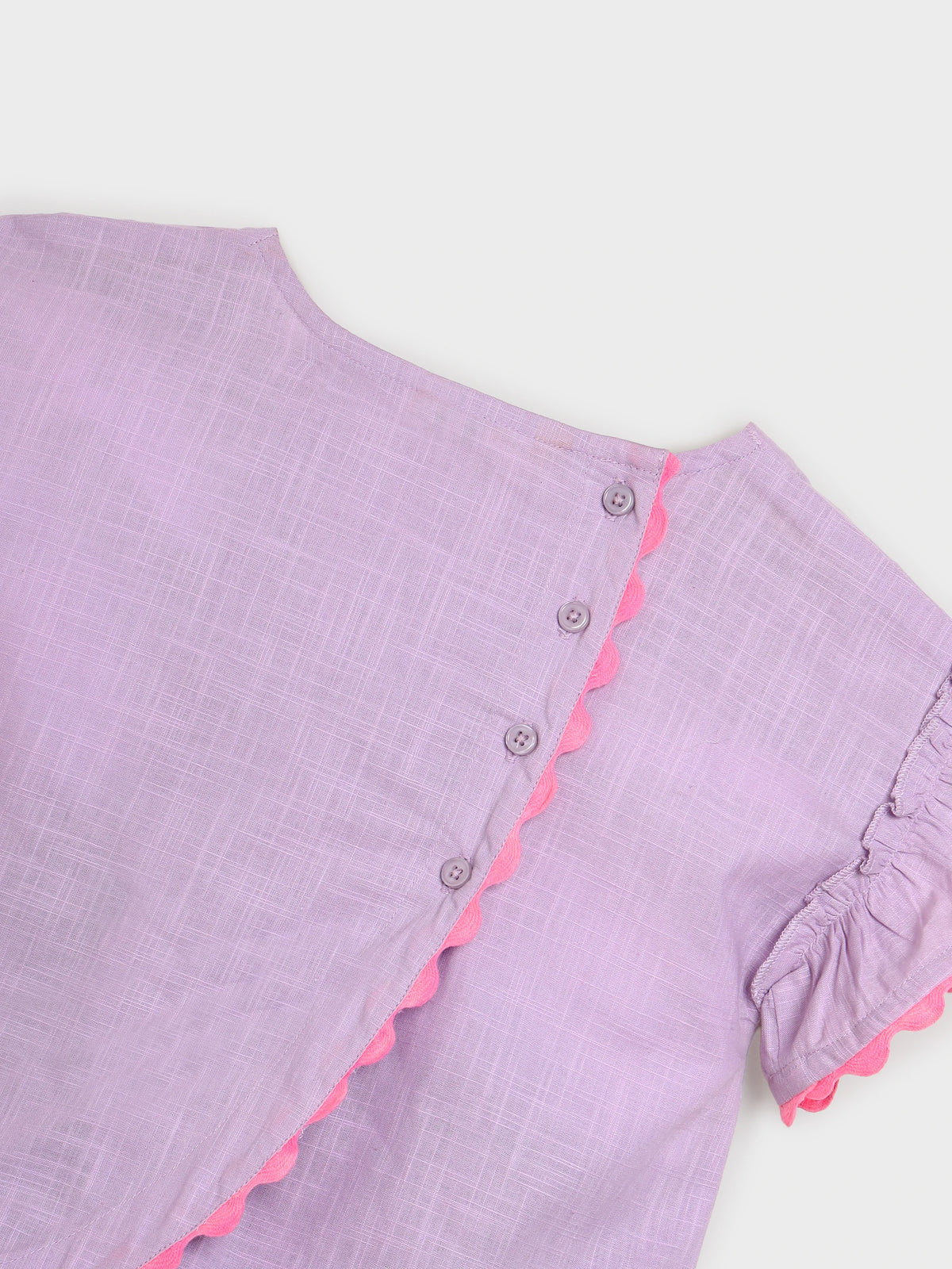 Lavender Breeze Scallop Asymmetrical Top