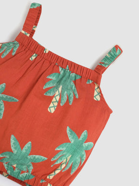 Tropical Palm Crop Top