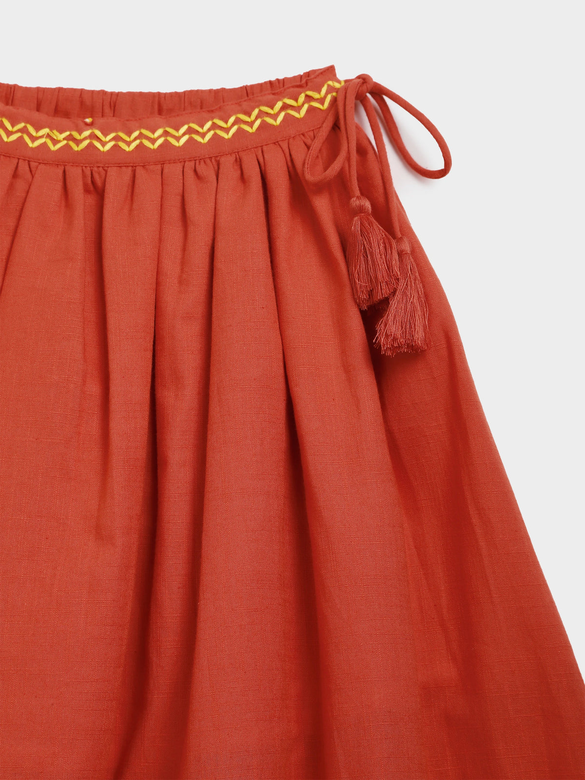 Red Embroidered Skirt Top Dupatta Set