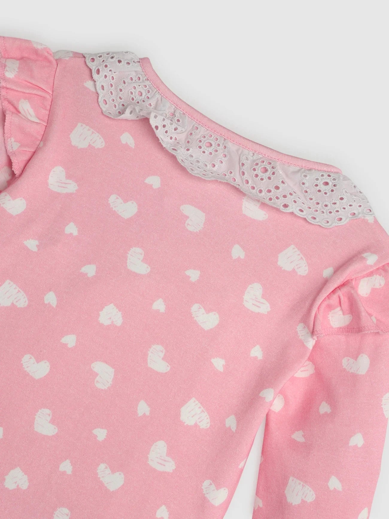 All My Heart Schiffli Collar Sleepsuit