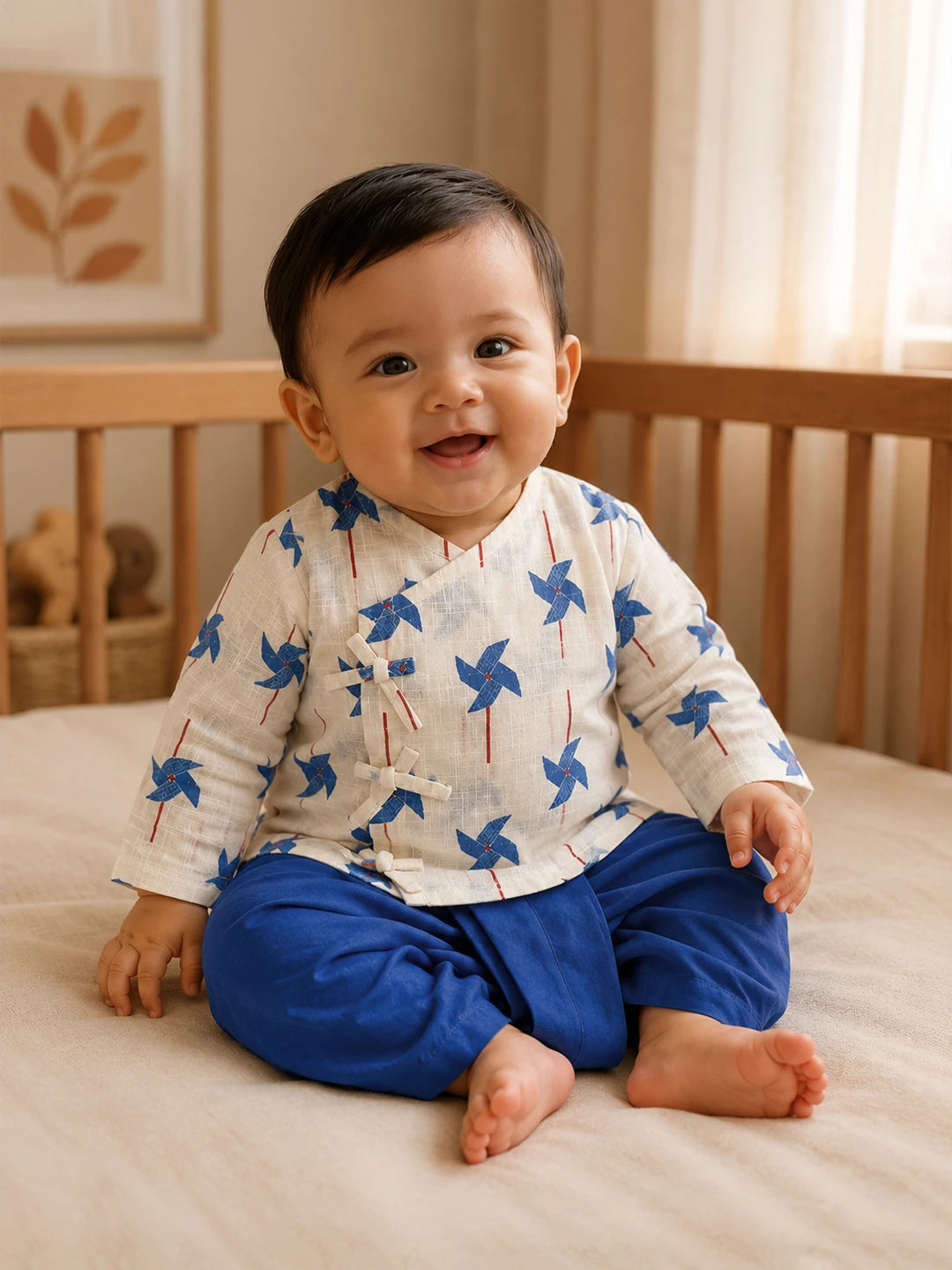 Printed Wrap Kurta Dhoti Set