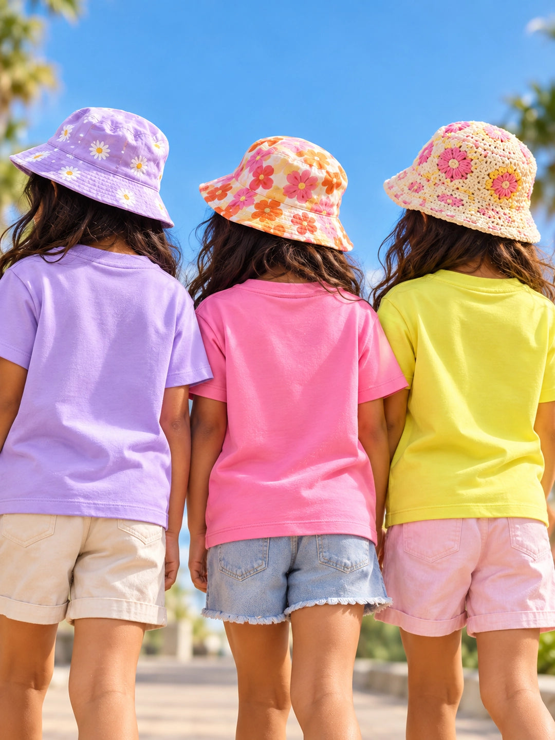 Pack of 3 Half Sleeves Girl's T-Shirts