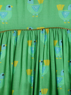 Parrot Play Printed Cotton Dress