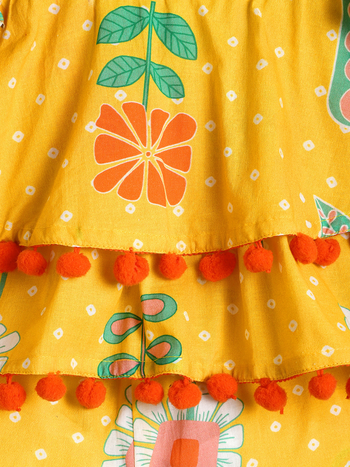 Yellow Bandhani Print Pant Top Set